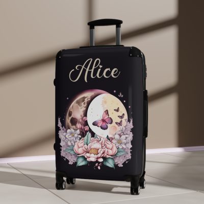 Custom Flower Butterfly Suitcase - A travel companion adorned with exquisite flowers and butterflies, expressing your love for nature.