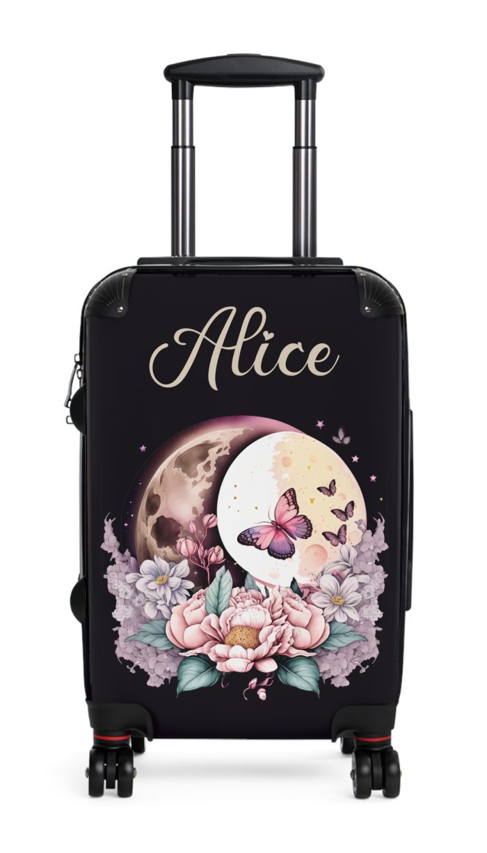 Custom Flower Butterfly Suitcase - A travel companion adorned with exquisite flowers and butterflies, expressing your love for nature.