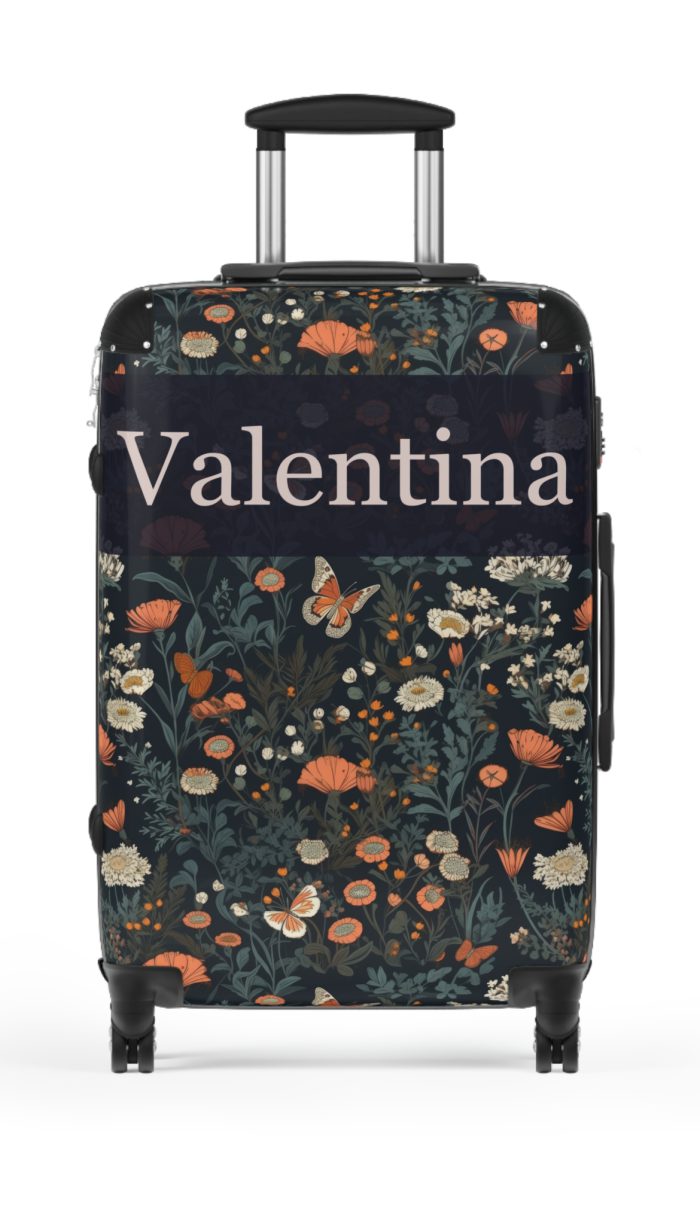 Custom Cottagecore Butterfly Suitcase - Crafted with care, this personalized luggage piece adorned with butterflies, reflects your unique travel spirit.