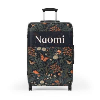 Custom Cottagecore Butterfly Suitcase - Crafted with care, this personalized luggage piece adorned with butterflies, reflects your unique travel spirit.