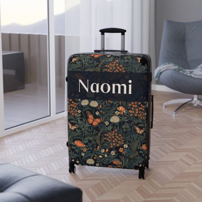 Custom Cottagecore Butterfly Suitcase - Crafted with care, this personalized luggage piece adorned with butterflies, reflects your unique travel spirit.