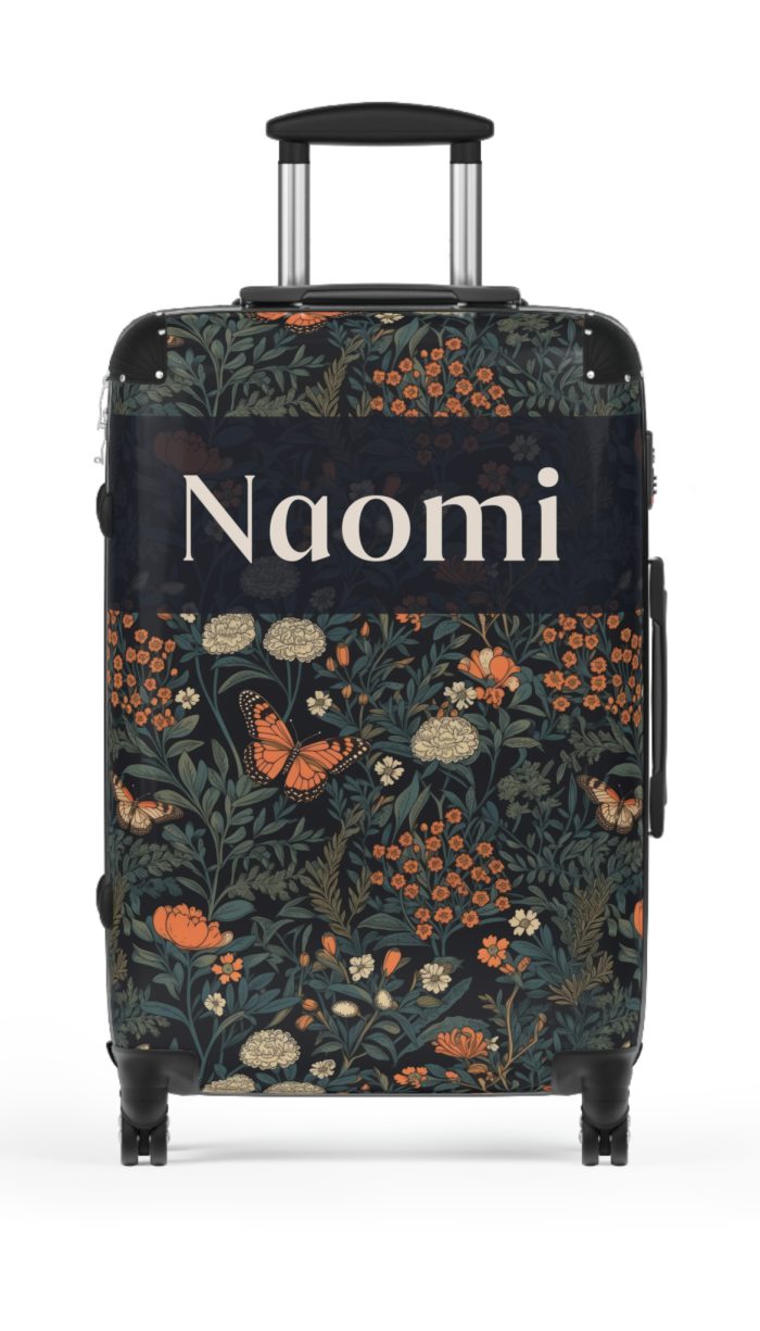 Custom Cottagecore Butterfly Suitcase - Crafted with care, this personalized luggage piece adorned with butterflies, reflects your unique travel spirit.