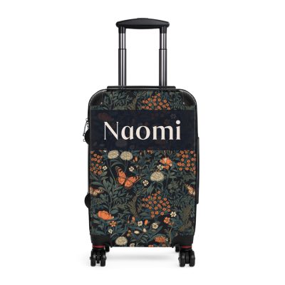 Custom Cottagecore Butterfly Suitcase - Crafted with care, this personalized luggage piece adorned with butterflies, reflects your unique travel spirit.