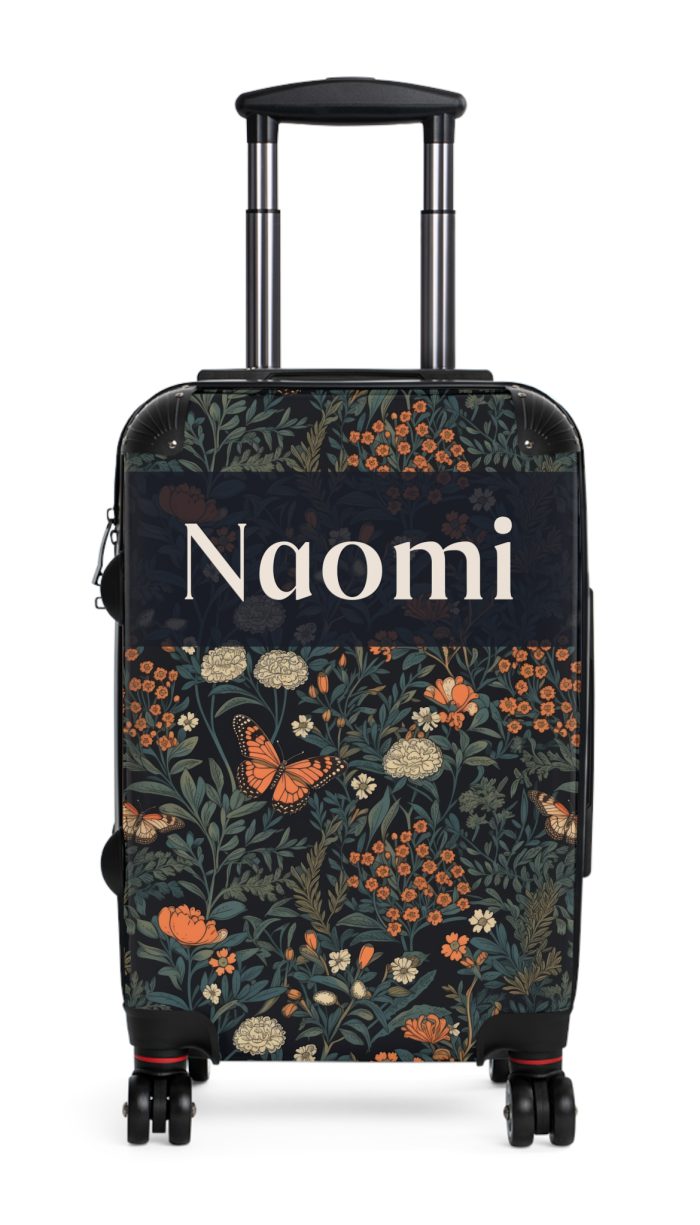 Custom Cottagecore Butterfly Suitcase - Crafted with care, this personalized luggage piece adorned with butterflies, reflects your unique travel spirit.