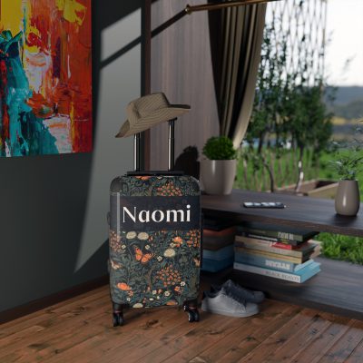 Custom Cottagecore Butterfly Suitcase - Crafted with care, this personalized luggage piece adorned with butterflies, reflects your unique travel spirit.