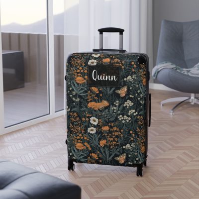 Custom Cottagecore Butterfly Suitcase - Crafted with care, this personalized luggage piece adorned with butterflies, reflects your unique travel spirit.