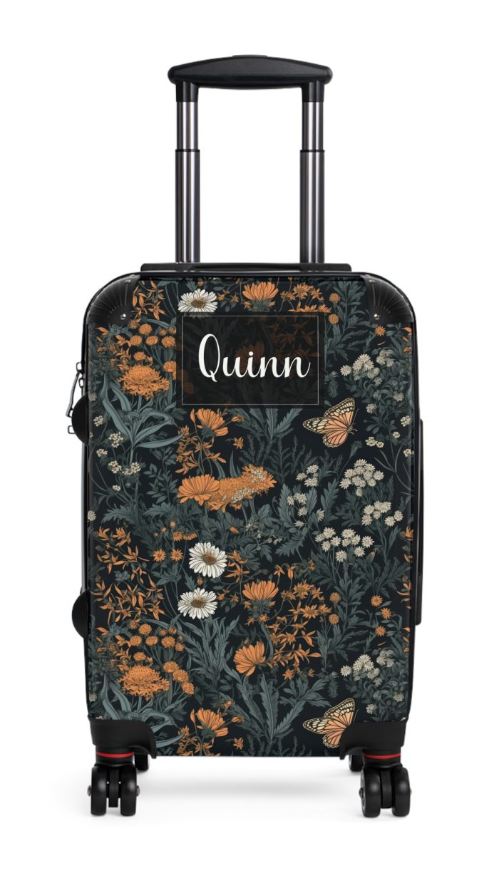 Custom Cottagecore Butterfly Suitcase - Crafted with care, this personalized luggage piece adorned with butterflies, reflects your unique travel spirit.