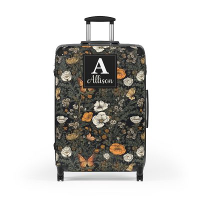 Custom Cottagecore Butterfly Suitcase - Crafted with care, this personalized luggage piece adorned with butterflies, reflects your unique travel spirit.