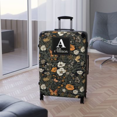 Custom Cottagecore Butterfly Suitcase - Crafted with care, this personalized luggage piece adorned with butterflies, reflects your unique travel spirit.