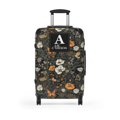 Custom Cottagecore Butterfly Suitcase - Crafted with care, this personalized luggage piece adorned with butterflies, reflects your unique travel spirit.