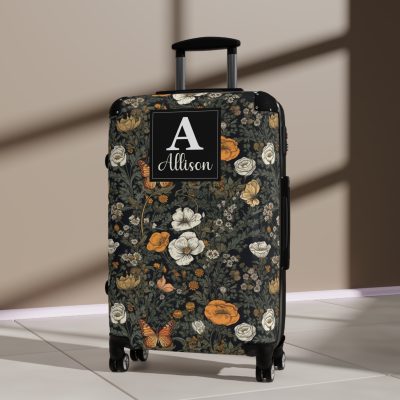 Custom Cottagecore Butterfly Suitcase - Crafted with care, this personalized luggage piece adorned with butterflies, reflects your unique travel spirit.