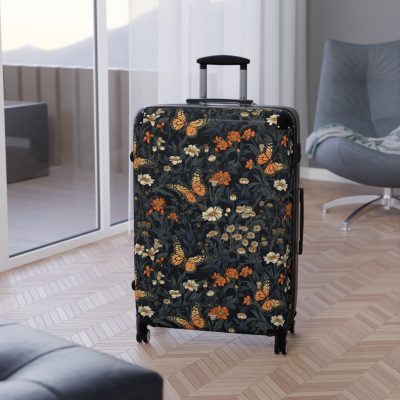 Cottagecore Butterfly Suitcase - A whimsical travel companion featuring vintage-inspired butterfly motifs, adding charm to your every adventure.