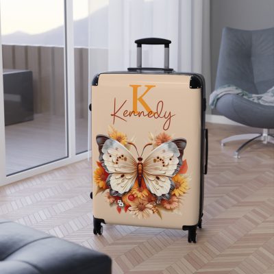 Custom Butterfly Suitcase - Personalized for a touch of elegance, expressing individuality with vibrant butterfly designs for your travel companion.