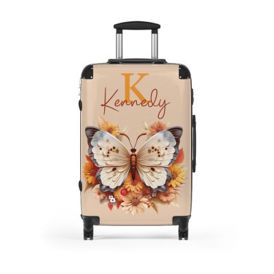 Custom Butterfly Suitcase - Personalized for a touch of elegance, expressing individuality with vibrant butterfly designs for your travel companion.