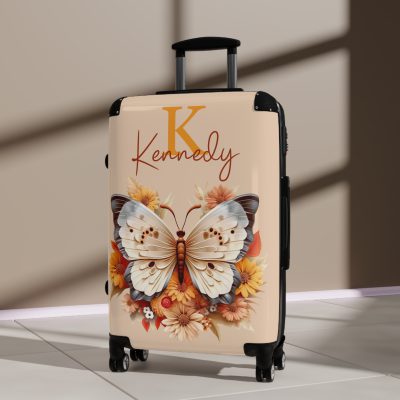 Custom Butterfly Suitcase - Personalized for a touch of elegance, expressing individuality with vibrant butterfly designs for your travel companion.