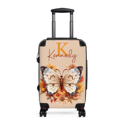 Custom Butterfly Suitcase - Personalized for a touch of elegance, expressing individuality with vibrant butterfly designs for your travel companion.