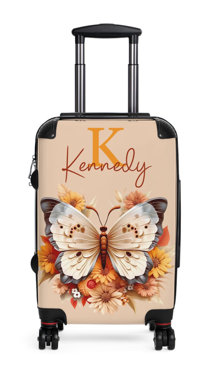 Custom Butterfly Suitcase - Personalized for a touch of elegance, expressing individuality with vibrant butterfly designs for your travel companion.