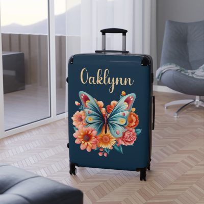 Custom Butterfly Suitcase - Personalized for a touch of elegance, expressing individuality with vibrant butterfly designs for your travel companion.