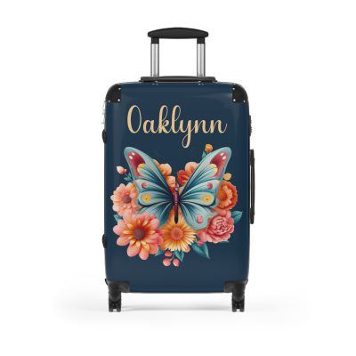 Custom Butterfly Suitcase - Personalized for a touch of elegance, expressing individuality with vibrant butterfly designs for your travel companion.