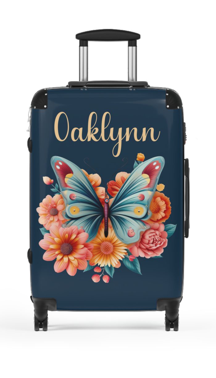 Custom Butterfly Suitcase - Personalized for a touch of elegance, expressing individuality with vibrant butterfly designs for your travel companion.