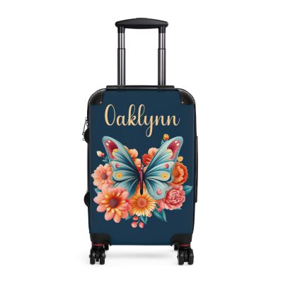 Custom Butterfly Suitcase - Personalized for a touch of elegance, expressing individuality with vibrant butterfly designs for your travel companion.