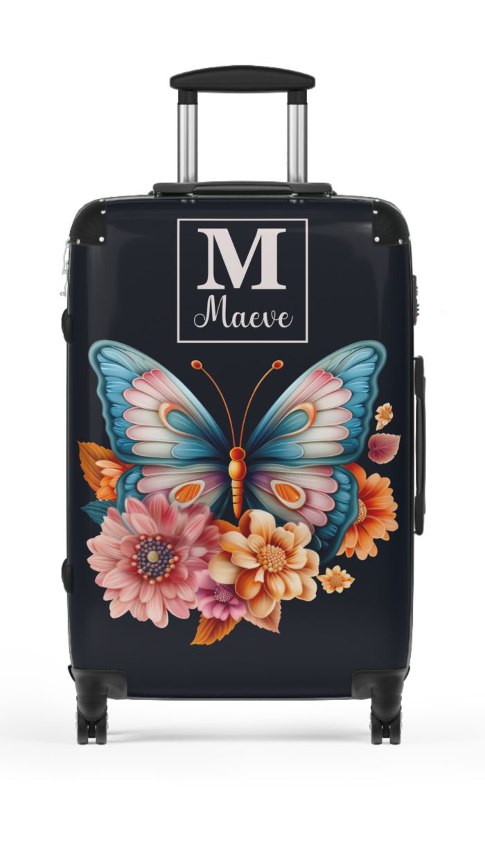 Custom Butterfly Suitcase - Personalized for a touch of elegance, expressing individuality with vibrant butterfly designs for your travel companion.