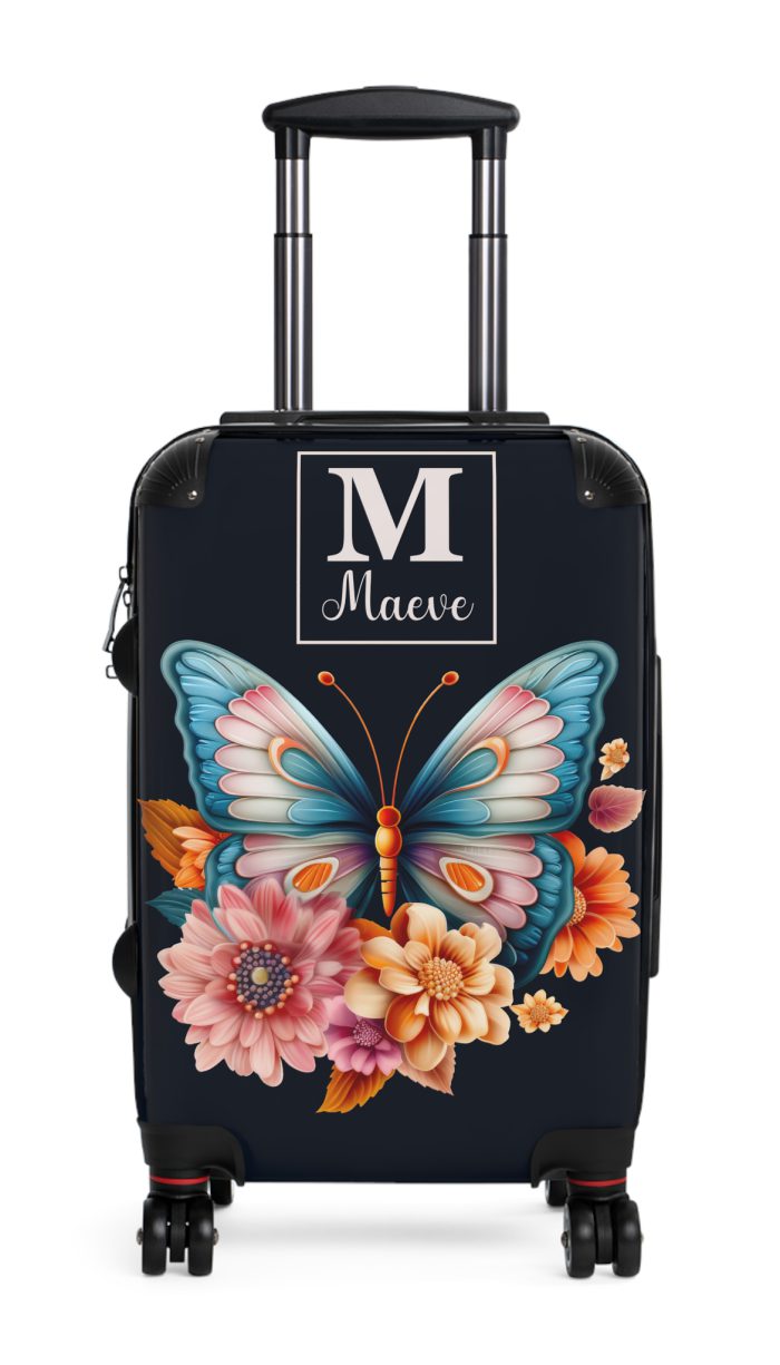 Custom Butterfly Suitcase - Personalized for a touch of elegance, expressing individuality with vibrant butterfly designs for your travel companion.