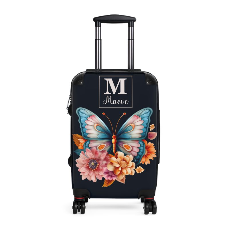 Custom Butterfly Suitcase - Personalized for a touch of elegance, expressing individuality with vibrant butterfly designs for your travel companion.