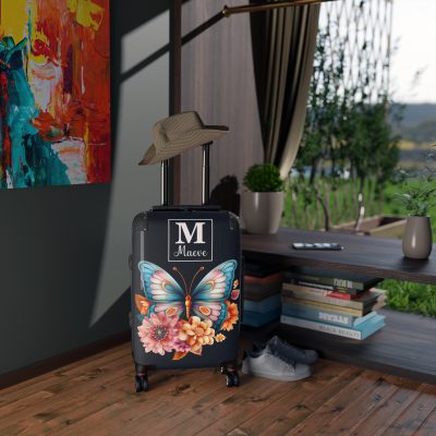 Custom Butterfly Suitcase - Personalized for a touch of elegance, expressing individuality with vibrant butterfly designs for your travel companion.