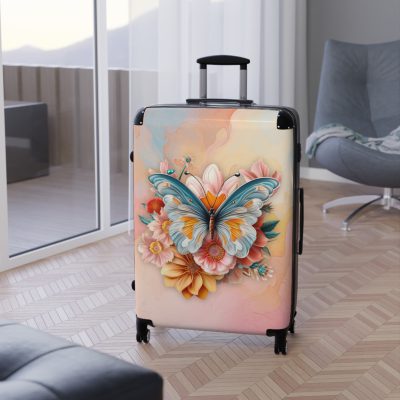 Butterfly Suitcase - An elegant travel gear featuring a butterfly-inspired design, perfect for those who appreciate the beauty of nature on their journeys.