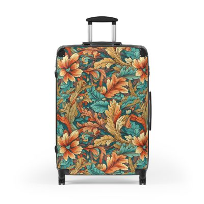 Boho Floral Suitcase - A stylish suitcase adorned with intricate floral patterns for travelers who love both fashion and function.