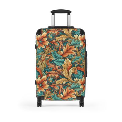 Boho Floral Suitcase - A stylish suitcase adorned with intricate floral patterns for travelers who love both fashion and function.