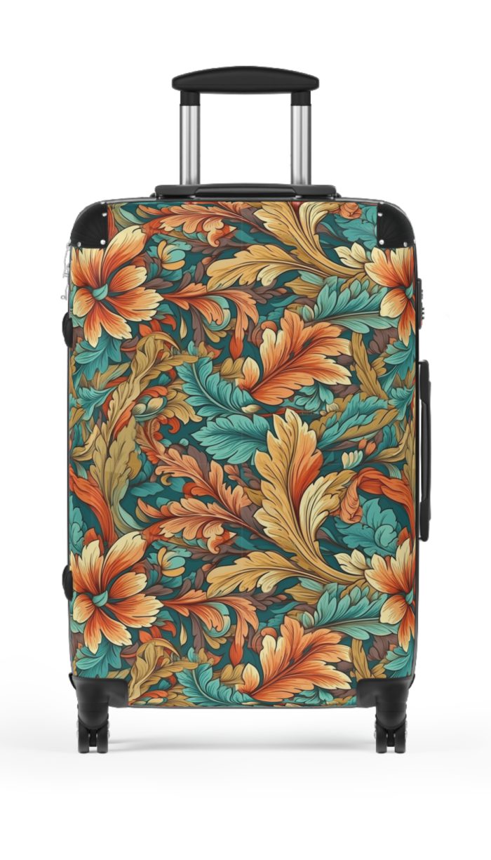 Boho Floral Suitcase - A stylish suitcase adorned with intricate floral patterns for travelers who love both fashion and function.