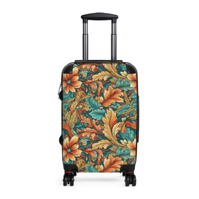 Boho Floral Suitcase - A stylish suitcase adorned with intricate floral patterns for travelers who love both fashion and function.