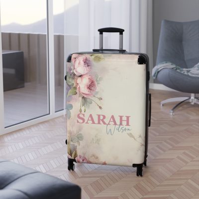 Custom Pastel Floral Suitcase - A unique way to express your travel style with personalized pastel florals.