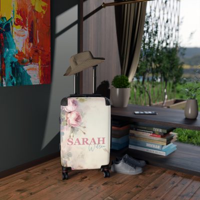 Custom Pastel Floral Suitcase - A unique way to express your travel style with personalized pastel florals.