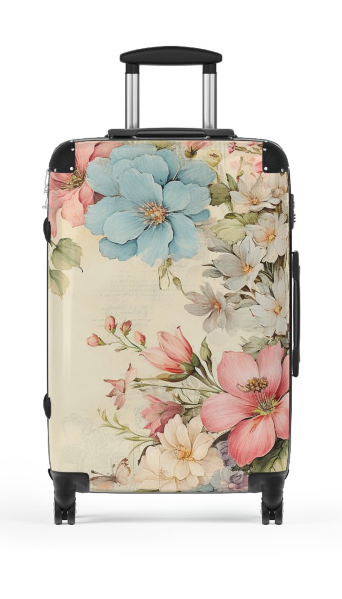 Pastel Floral Suitcase - Elevate your travel elegance with this distinctive luggage.