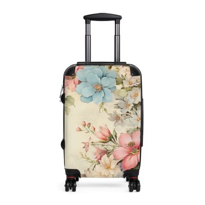 Pastel Floral Suitcase - Elevate your travel elegance with this distinctive luggage.