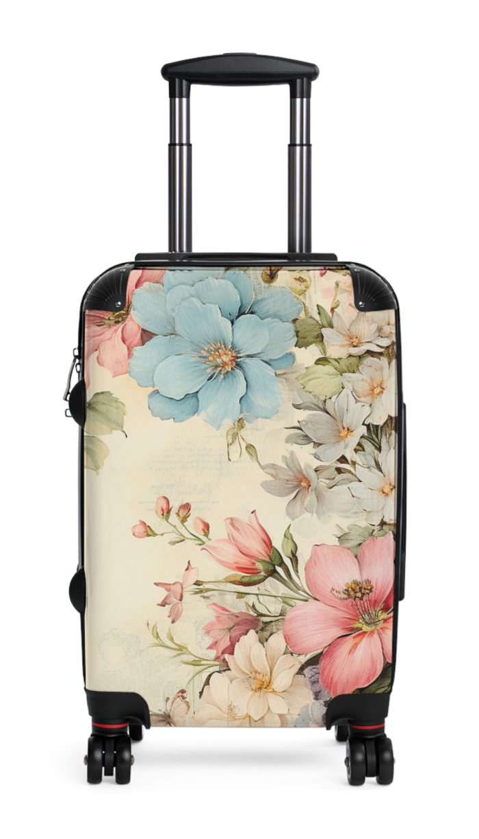 Pastel Floral Suitcase - Elevate your travel elegance with this distinctive luggage.