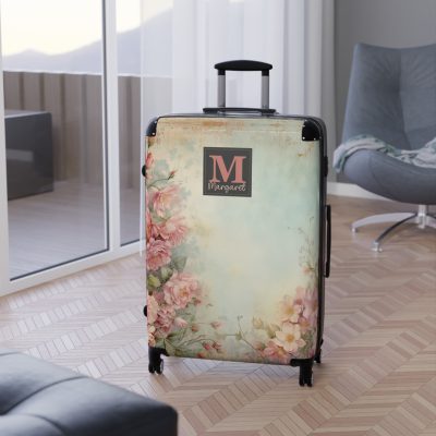 Custom Pastel Floral Suitcase - A unique way to express your travel style with personalized pastel florals.