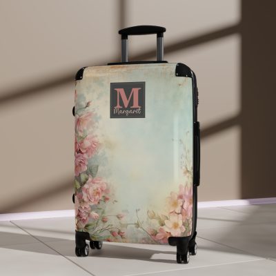 Custom Pastel Floral Suitcase - A unique way to express your travel style with personalized pastel florals.