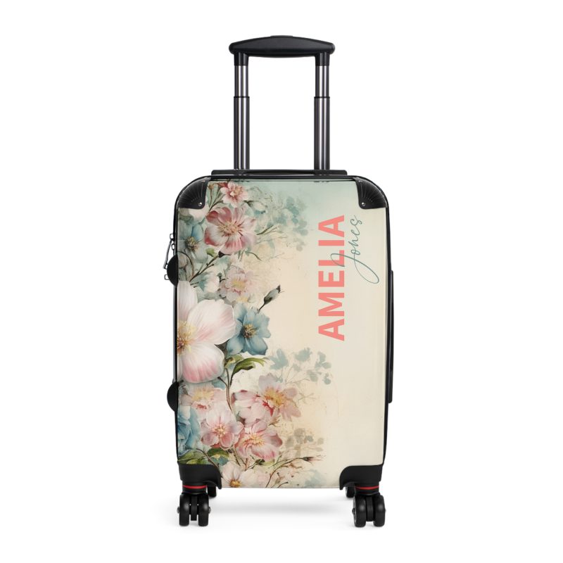 Custom Pastel Floral Suitcase - A unique way to express your travel style with personalized pastel florals.