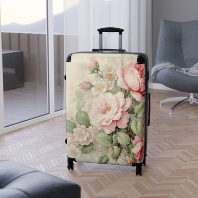 Pastel Floral Suitcase - Elevate your travel elegance with this distinctive luggage.