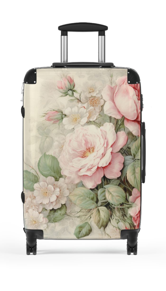 Pastel Floral Suitcase - Elevate your travel elegance with this distinctive luggage.