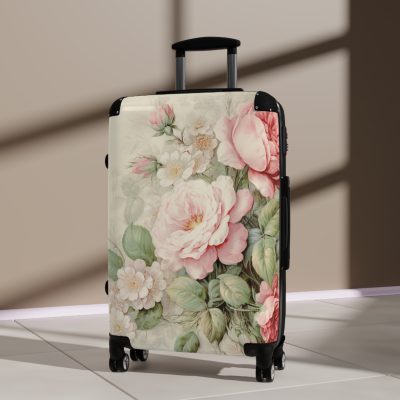 Pastel Floral Suitcase - Elevate your travel elegance with this distinctive luggage.