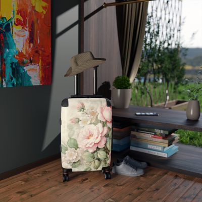 Pastel Floral Suitcase - Elevate your travel elegance with this distinctive luggage.