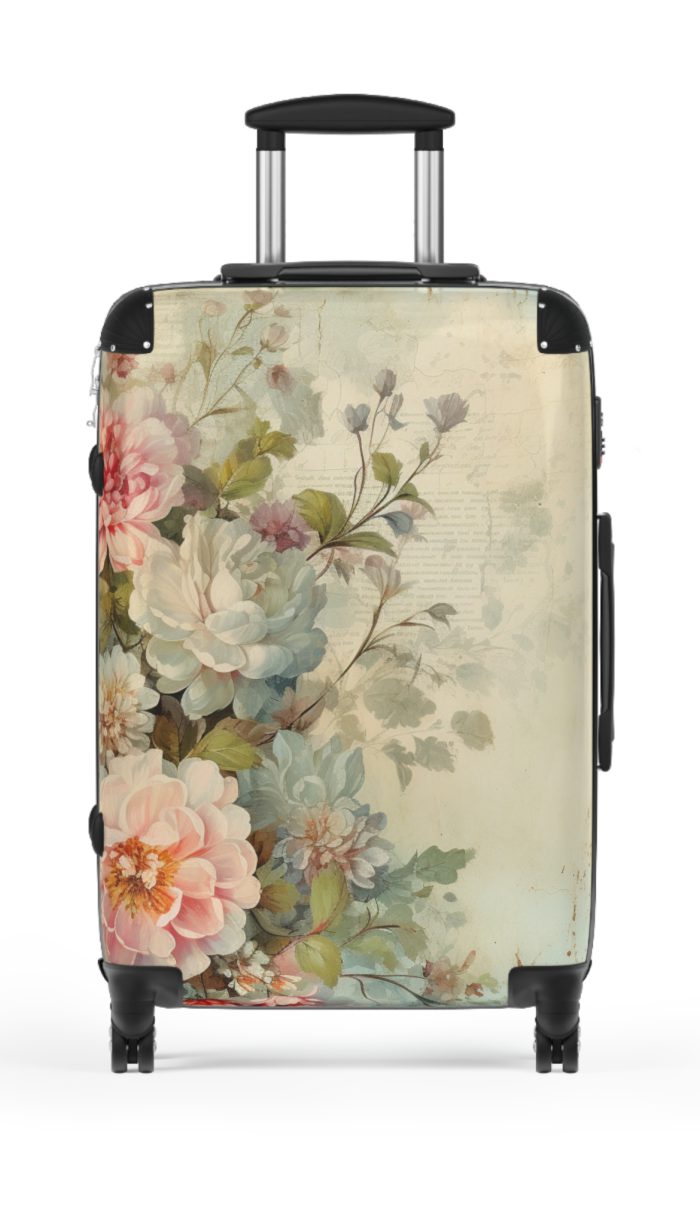 Pastel Floral Suitcase - Elevate your travel elegance with this distinctive luggage.