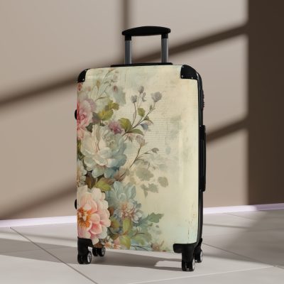 Pastel Floral Suitcase - Elevate your travel elegance with this distinctive luggage.