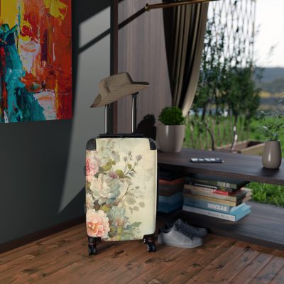 Pastel Floral Suitcase - Elevate your travel elegance with this distinctive luggage.