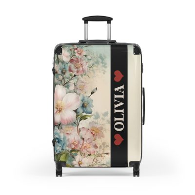 Custom Pastel Floral Suitcase - A unique way to express your travel style with personalized pastel florals.